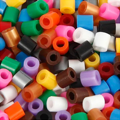 Produktbild von Nabbi-Bügelperlen mit offener Seite, Größe 5x5 mm, Lochgröße 2,5 mm, mittel, Standardfarben, 1100 div. 1 Box