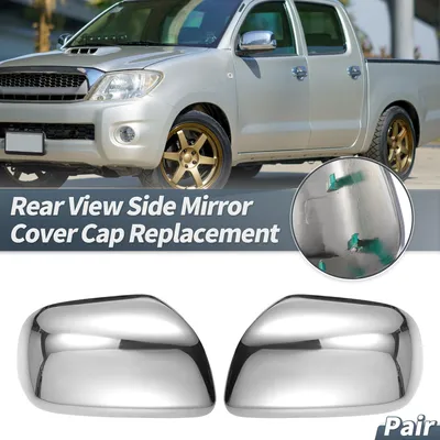 Image de Paire De Couvercles De Rétroviseur Latéral De Remplacement En Chrome pour Toyota Hilux Vigo 2005-2011 - Accessoires De Décoration Extérieure Pour Protéger Les Rétroviseurs