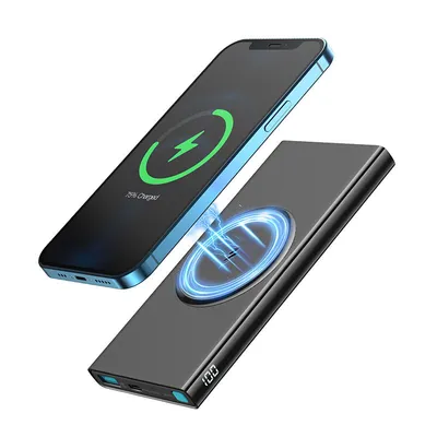 Zdjęcie produktu dla Joyroom Powerbank 10000Mah 22,5W Power Delivery Quick Charge Magnetyczna Ładowarka Bezprzewodowa Qi 15W Do Iphone Kompatybilna Z Magsafe Czarny (Jr-W010)