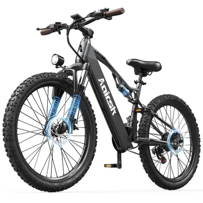 Produktbild von PiXELPiLOT 26 Zoll E-Bike 48V 20Ah Akku, Shimano 7-Gang Schaltung, Vollfederung, NFC Display, LCD Anzeige, Elektro Mountainbike für Alltag und Gelände
