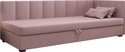 Obrázok produktu pre AURA SOFA Boxspringová posteľ ADEL PLUS 80x195 Kompletná sada s matracom Bonell, čalúnená posteľ s úložným priestorom – ružová, SAWANA 61
