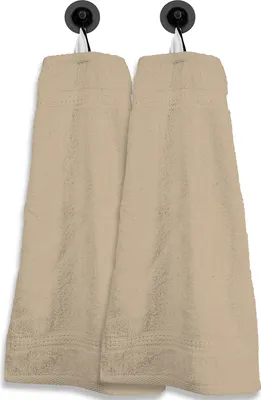 Produktbild von 2 Gästetücher Gästehandtücher beige 30x50 cm Set Baumwolle Handtücher Frottee