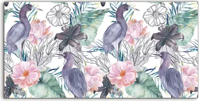 Produktbild von Coloray Spritzschutz aus Glas 140x70  Wandkunst Küchenrückwand Foto Bild Tiere Tropische Vögel Wand