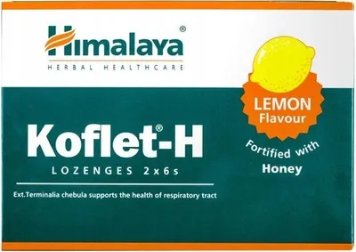 Productafbeelding van HIMALAYA KOFLET-H LEMOEN, tegen keelpijn en hoest, 12 tabletten
