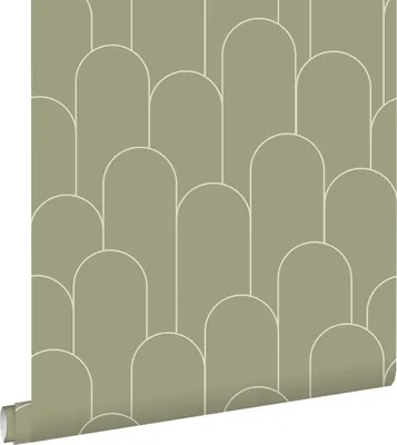 Produktbild von ESTAhome Tapete Art Decó Muster Khaki-Grün 50 x 900 cm