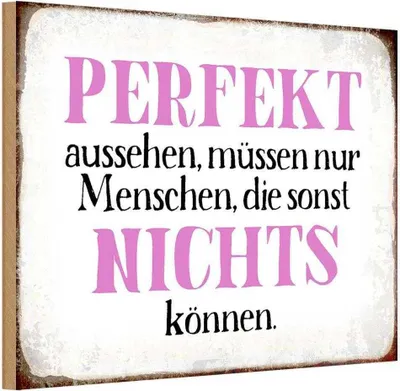 Produktbild von vianmo Holzschild 20x30 cm perfekt aussehen nichts können Dekoration