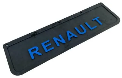 Image de Bavette de pare-chocs avant Renault avec inscription bleue en relief | 600 mm x 180 mm