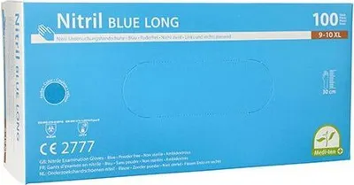 Produktbild von "Medi-Inn®" Handschuhe Nitril puderfrei "Long" blau Größe XL