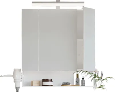 Obrázek produktu pro Koupelnová skříňka Rootz – skříňka s LED osvětlením – skříňka se zrcadlem – praktické zásuvky – 16,5 cm x 70 cm x 75 cm