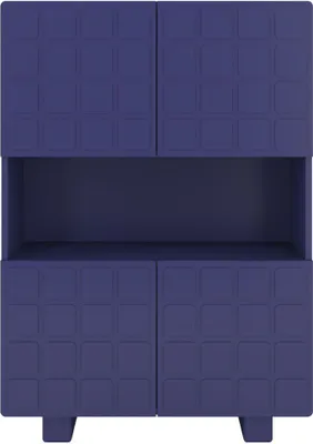 Produktbild von CUBO HIGH Kommode 3D mit dekoriert Front / 4 Türen / 85 x 120 cm / Marineblau