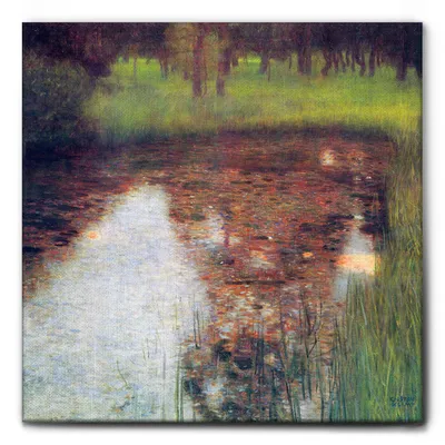 Immagine prodotto di Giallobus - La palude - Gustav Klimt - 70L x 70l cm - Quadro - Tela Canvas Telaio Standard