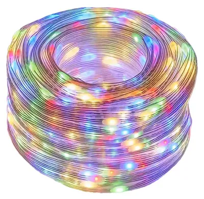 Lichterkette 5 m, RGB-Lampen, batteriebetrieben, Dekoration