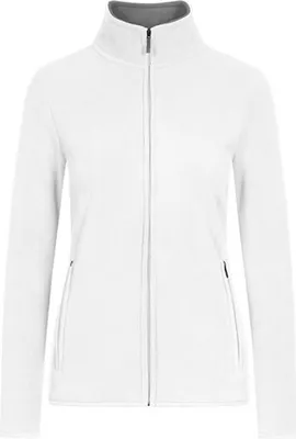 Produktbild von Promodoro 7965 | Damen Double Fleece Jacket, verdeckter Reißverschluss - Farbe: White/New Light Grey (Solid) - Größe: 3XL