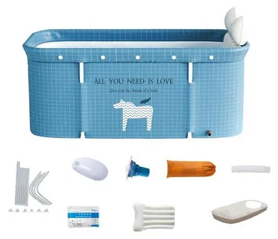Produktbild von Famanu Faltbad für Erwachsene - Mobiles Sitzbad - 120 cm - Blau