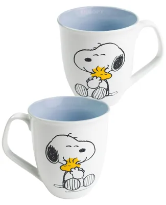 Produktbild von The Peanuts Snoopy Tasse - Kaffeetasse Becher Kaffeebecher aus Keramik Blau Weiß 280 ml