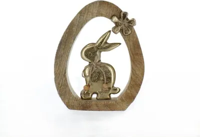 Produktbild von Hase in Eisilhouette - braun/gold - ca. 14,5 x 2,5 x 17,5 cm