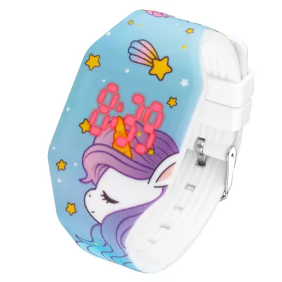 Produktbild von Taffstyle  Bunte Kinder Armbanduhr Einhorn Silikon Digital LED Farbige Kinderuhr Sportuhr Uhr Silikonuhr Mädchen Rainbow Regenbogen Fluoreszierend, 4