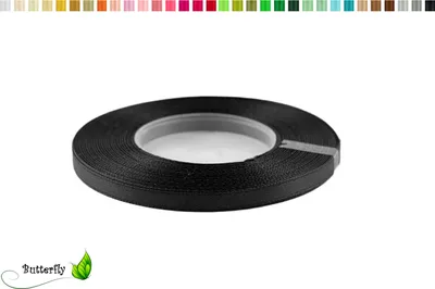 Produktbild von Satinband 6mm x 32m Rolle, Farbe:141 schwarz