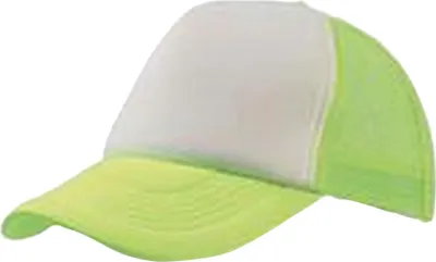 Image de Atlantis Casquette de camionneur Rapper avec 5 panneaux AB207 (taille unique) (Jaune fluo/Blanc)
