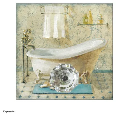 Produktbild von Nostalgie Wandhaken mit farbigem Wannenmotiv, 12x12x5 cm, zum Aufhängen von Handtüchern