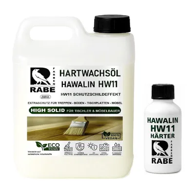 Produktbild von RABE - 5,5Liter 2K Hartwachsöl mit Härter High Solid Leicht WEIß seidenmatt Parkett Möbel