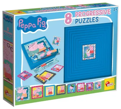 Immagine prodotto di 8 puzzle progressivi - Peppa Pig - con scatola autocorrettiva - LISCIANI