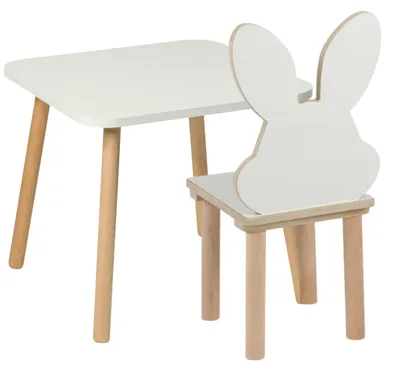 Immagine prodotto di Set di tavolo e sedie per bambini a forma di coniglio