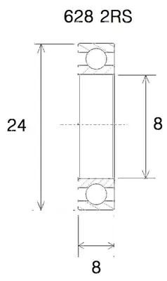 Obrázek produktu pro Ložisko B3 8X24X8Mm
