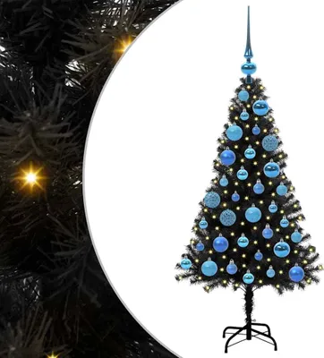 Image de Arbre de Noël noir vidaXL, 120 cm, en PVC
