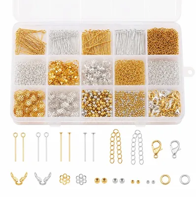 Ohrringe-Bastelset, 1240 Teile, Gold & Silber, DIY-Schmuck