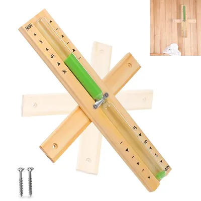 Produktbild von Wand-Sanduhr Sauna, Holz, 15 Min Timer Holz Saunauhr, drehbarer Sand, langlebig & umweltfreundlich