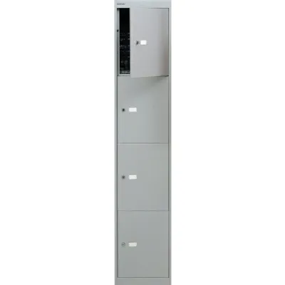 Produktbild von BISLEY Schließfachsystem Office Anzahl der Fächer: 4 Fächer Werkstoff: Stahl Farbe: verkehrsweiß