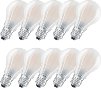 Produktbild von 10 x Osram LED Filament Leuchtmittel A60 Birnenform 4W = 40W E27 matt 470lm FS warmweiß 2700K