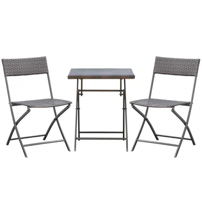 Produktbild von Polyrattan Bistroset für 2 Personen,Rattan Gartenmöbel Sitzgruppe,Gartenmöbel,ideal für Balkon & Terrasse