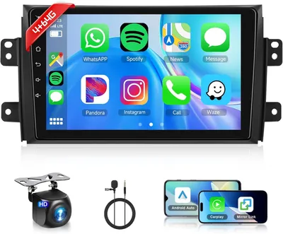Immagine prodotto di Autoradio Android - Lettore multimediale 2-DIN - Autoradio con navigatore - Autoradio touchscreen - Schermo HD da 9 pollici