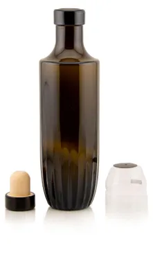 Produktbild von Leere Glasflasche für Essig & Öl 250 ml – Premium Designflasche mit Korken & Kapseln | Main-Feines