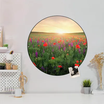 Zdjęcie produktu dla Designerska tablica magnetyczna stalowa czarna okrągła 47cm Sommerfeld