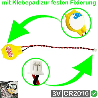 Produktbild von RTC CR2016 BIOS Batterie CMOS Knopfzelle Akku Battery mit Steckerkabel für Lenovo Legion Pro 5-16ACH6 82JS006EGE, Pro 5-16ARH7H (82RG006VGE)