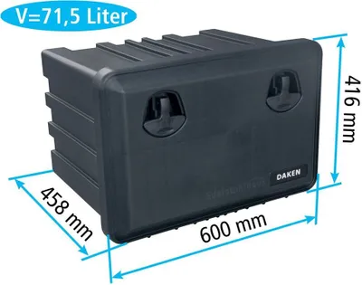 Produktbild von Daken J071 - Daken Just 600 - 81104, Werkzeugkasten, Stauboxen, Staukasten LKW, Unterflurbox, 600 x 416 x 458 mm, ca. 71,5 Liter