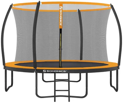 Produktbild von SONGMICS Trampolin Ø 366 cm mit Leiter + Netz + Stangen + Abdeckung sicher Fitnessgerät rundes Gartentrampolin schwarz
