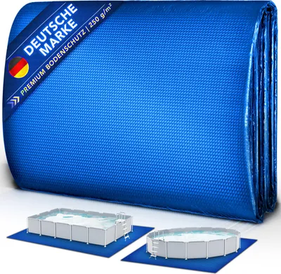 Produktbild von tillvex® Premium Pool Bodenplane 500 x 300 cm Rechteckig mit 250 g/m² - für Pools & Schwimmbecken | UV-stabile & reißfeste Poolunterlage Bodenschutzmatte | Bodenschutzplane für Swimmingpool