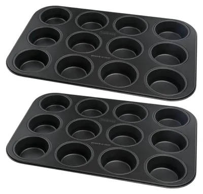 Image de Lot de 2 moules à gâteaux 38,5/26,5/3 cm en acier Black metallic Black mettallic Zenker Black mettallic