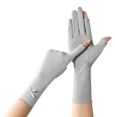 Produktbild von CHENGZI Sonnenschutzhandschuhe, mittellange Grösse, für Damen, zum Radfahren und Autofahren, mit Touchscreen-Funktion und UV-Schutz