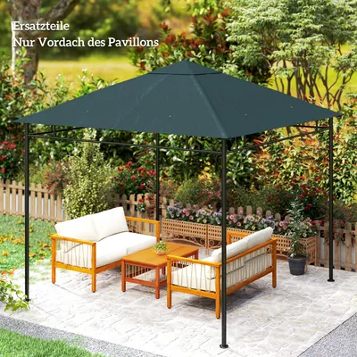 Produktbild von SUGIFT Pavillon Ersatzdach 3x3, Pavillondach Polyester wasserdicht UV-Schutz, Dunkelgrün | 298 x 298 cm | 180 g/m² PA-Beschichtung | 8 Drainagelöcher