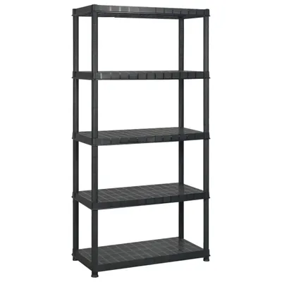 Produktbild von vidaXL Lagerregal mit 5 Böden Schwarz 255x40x185 cm Kunststoff