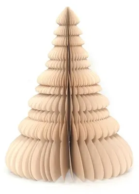 Only Natural – Wabenpapier-Weihnachtsbaum – Warmgrau – 45 cm – Ansicht 1