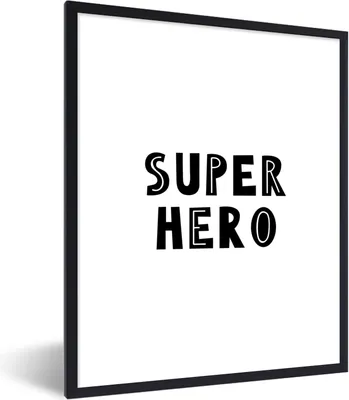Produktbild von MuchoWow® Gerahmtes Poster Jungen - Zitate - Superheld - Kind - Sprichwörter 60x80 cm - Poster mit Schwarzem Bilderrahmen Wandposter Rahmen Foto Bilder - Premium - Wanddeko Wohnzimmer