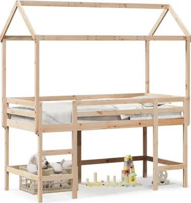 Image de Maison Exclusive - Lit superposé avec échelle et toit sans matelas 90x200 cm