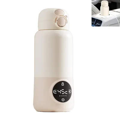 Produktbild von Tragbecher mit kabellosem Temperaturregelung,450 ml,12000 mAh,37-55°C,2,5 Min.schnelles Erwärmen,30 Std.konstante Wärme,ideal für Eltern und Reisende