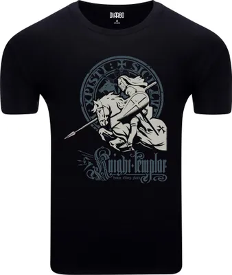 Produktbild von Diarbo Herren T-Shirt mit Historischem Druck Tempelritter Schwarz Gr.M
